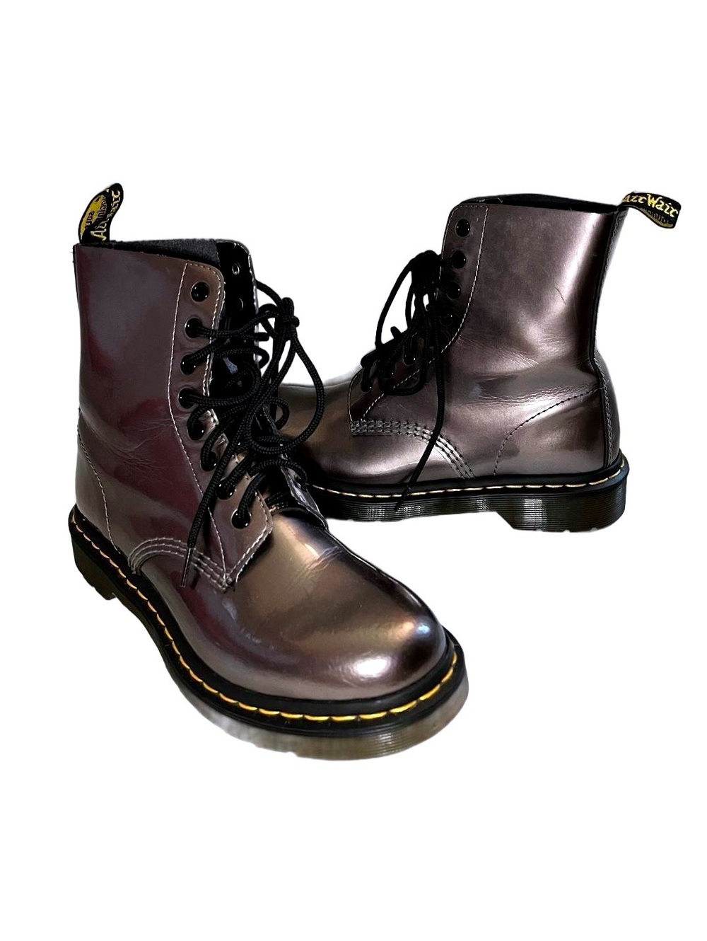 Dr. Martens 1460 Pascal Metallic Pewter Boots Size 8